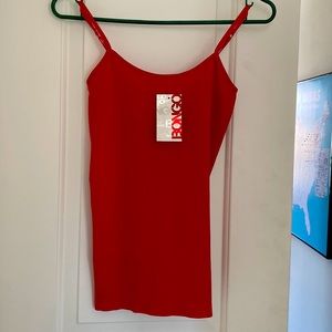Red nylon spandex cami
